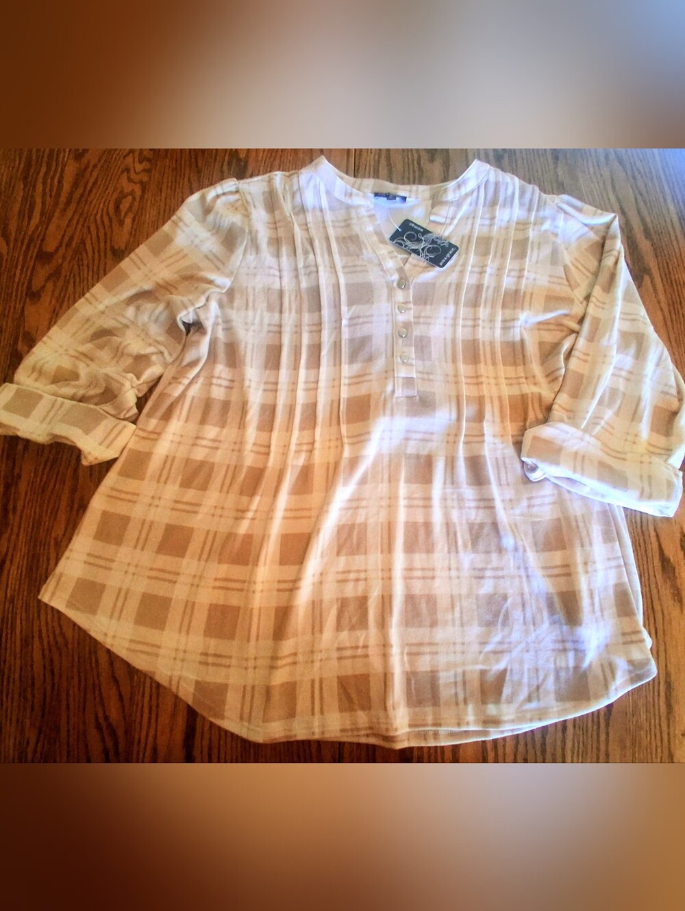 NWT Womens Plus Top, Tan, Cream Color, Sz 3X